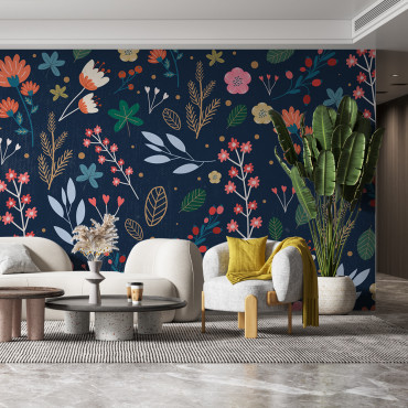 Prepasted Wallpaper - Colorful Flowers