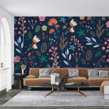 Vorgeklebte Tapete - Bunte Blumen