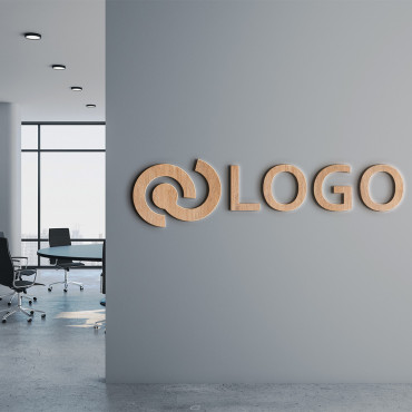 Segno di logo in legno chiaro, segno di ufficio per parete, logo in legno, segno di taglio laser personalizzato