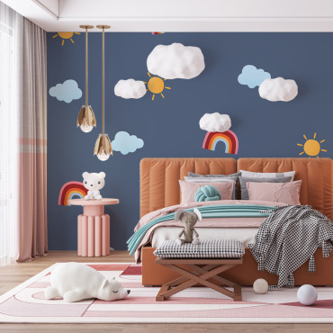 Carta da parati preincollata - Mockup della camera da letto