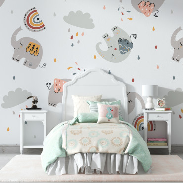 Papier peint pré-encollé - Motif éléphant