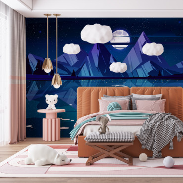 Papier peint pré-encollé - Panoramique paysage océan nocturne