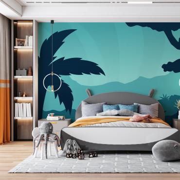 Voorgekleefd behang - -Regenwoudbomen