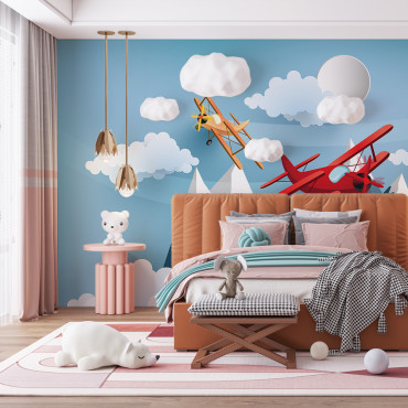 Papier peint pré-encollé - Avions dans les nuages