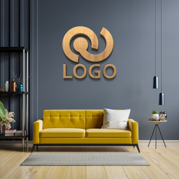 Letrero con logotipo de madera, Letrero de oficina para pared, Logotipo de madera, Letrero personalizado cortado con láser