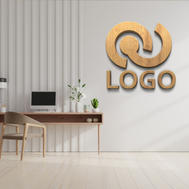 Logo-Schild aus Holz, Büroschild für Wand, Holzlogo, individuelles Laser-Cut-Schild