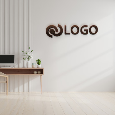 Mörkt trä logotypskylt, kontorsskylt för vägg, trälogotyp, anpassad laserskuren skylt