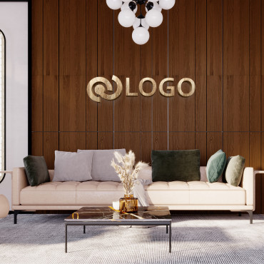 Letrero con logotipo de madera transparente, Letrero de oficina para pared, Logotipo de madera, Letrero de corte láser