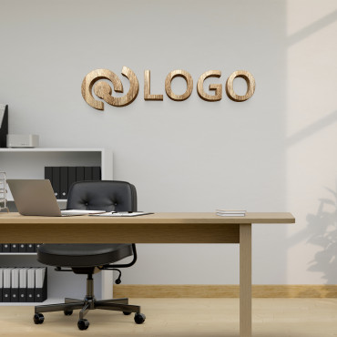 Segno di logo in legno trasparente, segno di ufficio per parete, logo in legno, segno di taglio laser personalizzato