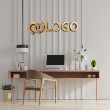 Signo de logotipo de madera de olmo, signo de oficina para pared, logotipo de madera, signo de corte láser personalizado