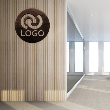 Signo de logotipo redondo de madera oscura, signo de oficina para pared, logotipo de madera, signo de corte láser personalizado