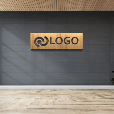 Rechthoekig houten logobord, kantoorbord voor muur, houten logo, aangepast lasergesneden bord