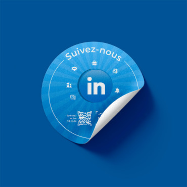 Connected LinkedIn naljepnica s NFC čipom za zid, pult, POS i izlog