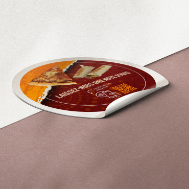 Restaurant sticker connected with NFC chip for wall, counter, POS and showcase