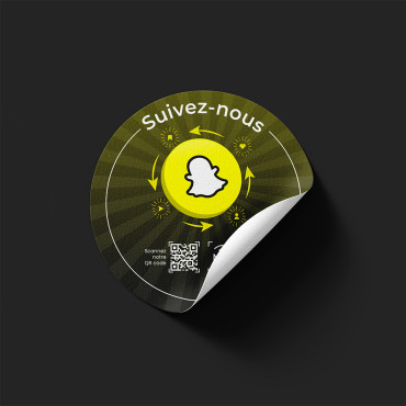 Adesivo Snapchat conectado com chip NFC para parede, balcão, PDV e vitrine