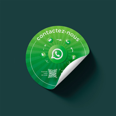 Adesivo WhatsApp conectado com chip NFC para parede, balcão, PDV e vitrine