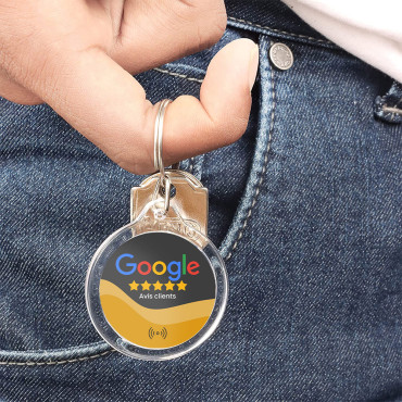 Atpakaļsaistes atsauksmju atslēga Google klientiem ar iebūvētu NFC čipu.