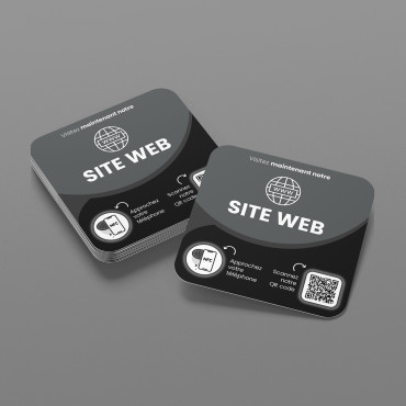 Plaque Site Web connectée avec puce NFC pour mur, comptoir, PLV et vitrine