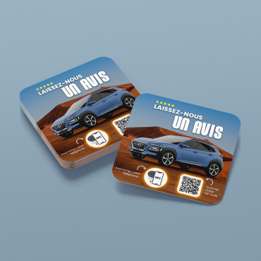 Plaque Location de voiture connectée avec puce NFC pour mur, comptoir, PLV et vitrine
