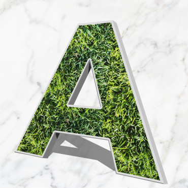 Plant letters with synthetic herbs