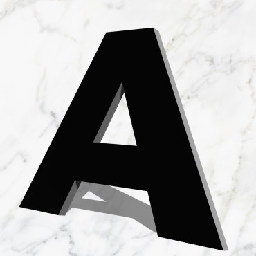 Uitgesneden letters van zwart PVC