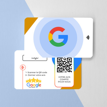 Kontaktiton ja yhdistetty NFC Googlen arvostelukortti