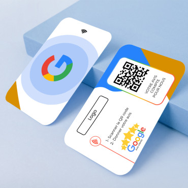 Cartão de avaliações do Google NFC conectado e sem contato