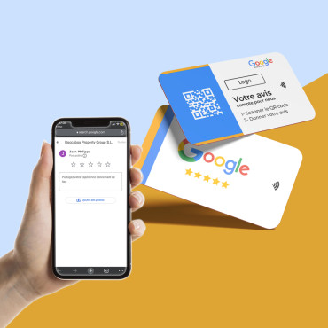 Κάρτα αξιολόγησης Google με NFC και QR κώδικα