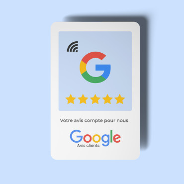 Κάρτα αξιολόγησης Google με κάθετη δυνατότητα NFC και QR κώδικα.