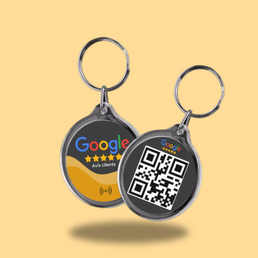 Κριτικές πελατών Google συνδεδεμένο κλειδοθήκη με ενσωματωμένο τσιπ NFC.
