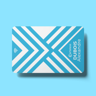 Blue and white connected & contactless business card