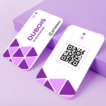 Connected & contactless purple and white business card other design