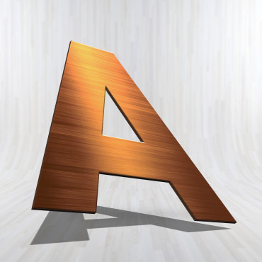 Izrezane črke iz bakrenega brušenega dibonda