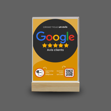 NFC ja QR Code Google Review -näyttö (kaksipuolinen)