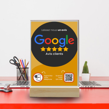 Pantalla Google Review con NFC y código QR (doble cara)