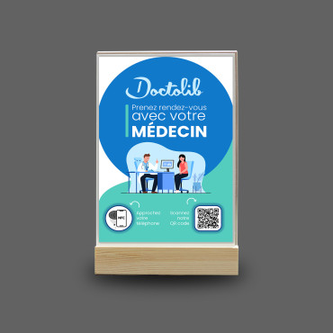 NFC and QR Code Doctolib display (double sided)