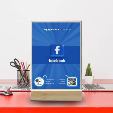 Facebook NFC- und QR-Code-Anzeige (doppelseitig)