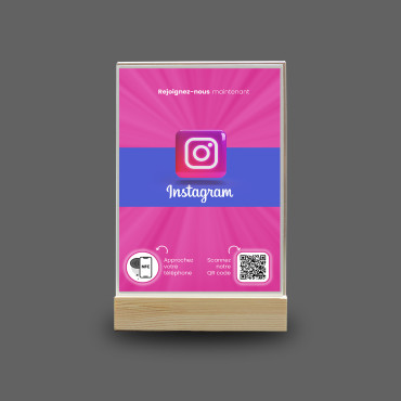 Display Instagram NFC e QR Code (dupla face)