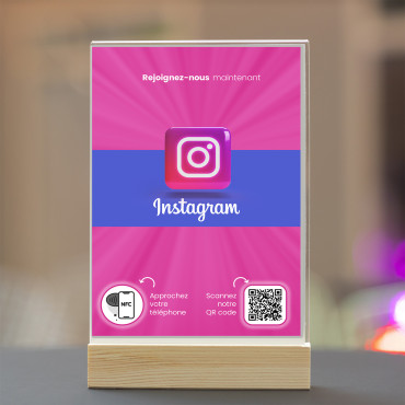 Instagram NFC och QR-koddisplay (dubbelsidig)