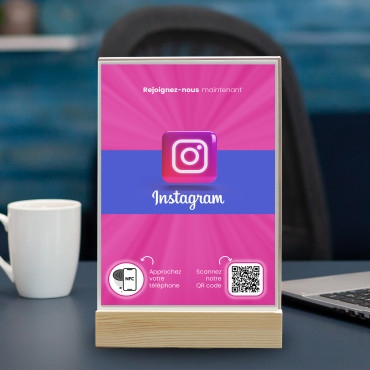 Instagram NFC och QR-koddisplay (dubbelsidig)