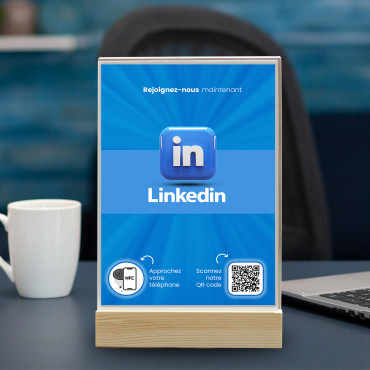 LinkedIn NFC- und QR-Code-Anzeige (doppelseitig)