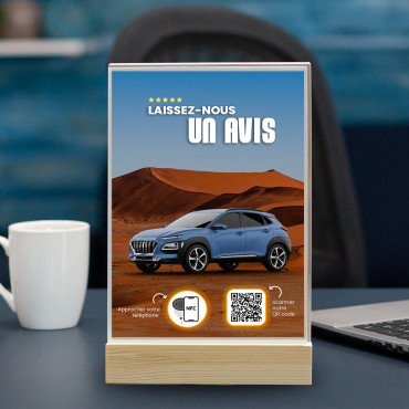 NFC- en QR-code autoagentschapdisplay (dubbelzijdig)