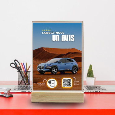 NFC- en QR-code autoagentschapdisplay (dubbelzijdig)