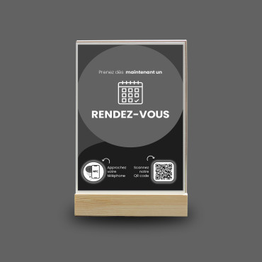 Stojalo NFC in QR koda za rezervacije (dvostransko)