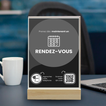 NFC- und QR-Code-Terminanzeige (doppelseitig)