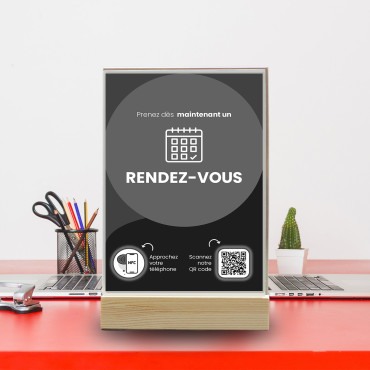 NFC- und QR-Code-Terminanzeige (doppelseitig)