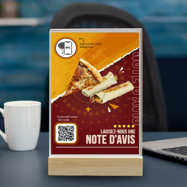 NFC and QR Code display for restaurants (double sided)