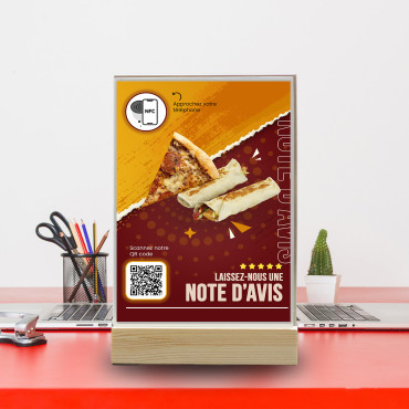 NFC ir QR kodų stovas restoranui (dvipusis)