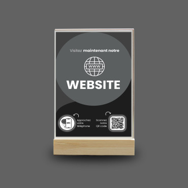 NFC ir QR kodų tinklalapių laikiklis (dvipusis)