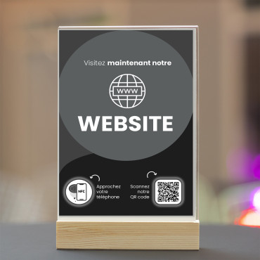 NFC ir QR kodų tinklalapių laikiklis (dvipusis)